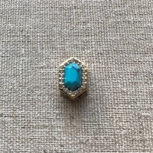 Pavé set turquoise charm